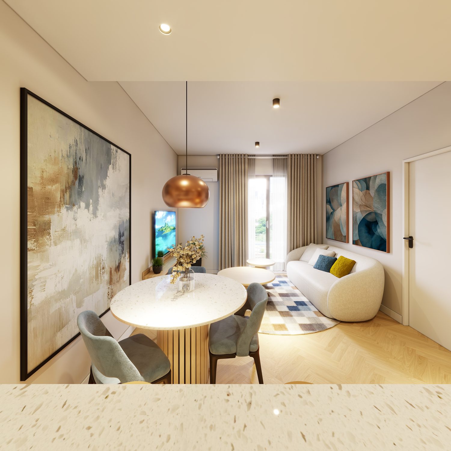 Dining and living room