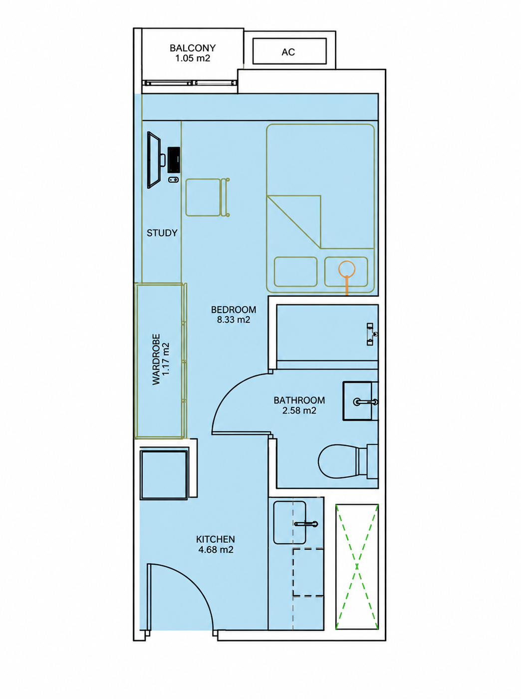 The Mini Studio floor plan